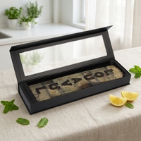 Boîte cadeau rigide personnalisée en forme de livre noir pour emballage de bougies, fermeture magnétique, logo, languette de tirage, carton recyclable, finition brillante/mate