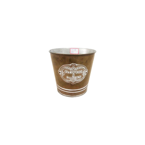 Grand <span class=keywords><strong>pot</strong></span> à fleurs <span class=keywords><strong>en</strong></span> <span class=keywords><strong>zinc</strong></span> galvanisé pour plantes succulentes avec logo métallique, <span class=keywords><strong>pot</strong></span> rond pour herbes, décoration de jardin - Product Image 5