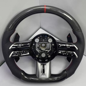 พวงมาลัยสปอร์ตคาร์บอนไฟเบอร์สำหรับรถแข่ง <span class=keywords><strong>Mercedes</strong></span>-Benz C E S CLA GLC GLE GLS W205 W213 W222 W177 <span class=keywords><strong>AMG</strong></span> W204 W212 - Product Image 1
