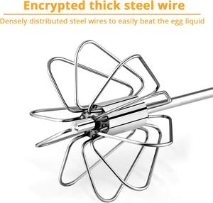 Fouet à oeufs semi-automatique Fouet à main en acier inoxydable à agitation automatique pour mousseur à lait, agitateur mélangeur à main, mélange - Product Image 4