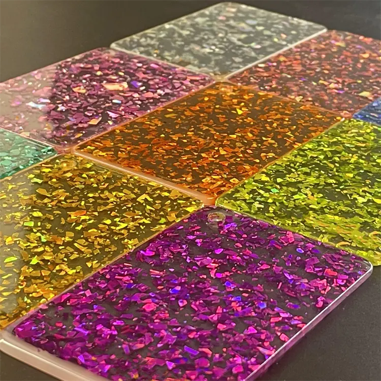 Custom Home Decor Jewelries glitter acrylic sheets for laser engraving and cutting blanks