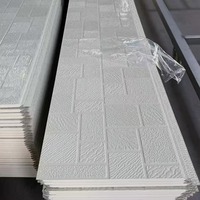 Panneau sandwich en polyuréthane haute densité, gravé en métal, moderne, économe en énergie, imperméable, pour mur extérieur de chambre froide et atelier