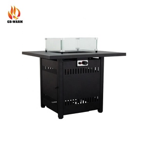 Outdoor Stainless Steel Gas Dining <strong>Table</strong> <strong>Fire</strong> <strong>Pit</strong> <strong>with</strong> Stones - Product Image 5