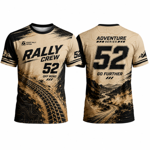 Camisetas Casuales de Carreras de Autos para Fanáticos, 100% Poliéster Transpirable, Personalizadas por Sublimación, para Equipo de Rally, Desierto, Offroad y Pit Crew - Product Image 4