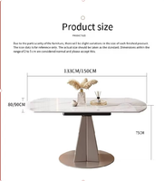 Table à manger rotative et extensible de luxe Runwood Wayon en pierre frittée, transformable de ronde à carrée, style moderne