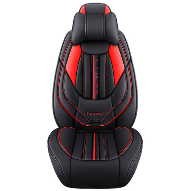 OEM Accepted PVC Universal Fit Car Seat Covers Front+Rear 5 Seats Sports Style All-Season Custom Cushion