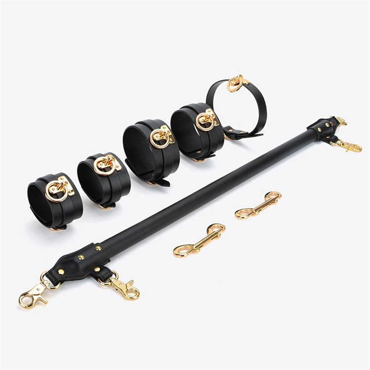 SM Slave High Quality Luxury PU Leather Open Leg Bondage