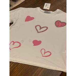Fiori Women's T-Shirt 100% Cotton Jersey Regular Sleeve <b>Heart</b> <b>Print</b> Breathable Summer <b>Top</b> - Product Image 2