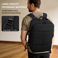 Mochila Expandible Impermeable para Portátil Unisex con Protección RFID, Oxford, Gran Capacidad, Separación Húmedo-Seco, Cierre de Compresión