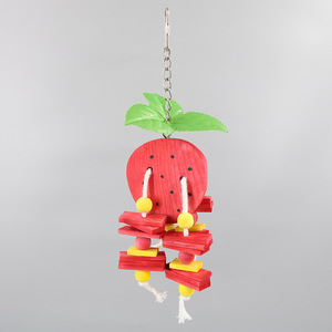 Perchoir en bois massif pour perroquets oiseau fournitures fruits mâcher jouets éducatifs balançoires à cordes fournitures de dentition usine Carton - Product Image 6