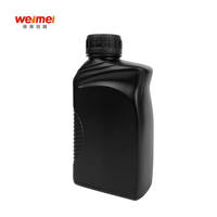 Botella de Aceite para Motor de Alta Calidad, Ecológica, de 500 ml, de HDPE Marrón, Forma Plana, Tapa de Rosca de 38 mm, para Almacenamiento de Aceite de Motor, con Serigrafía