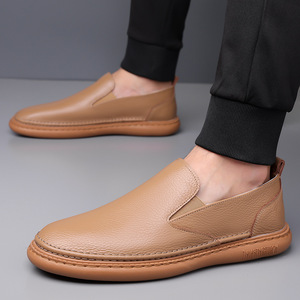 Nuevo Estilo de Zapatos Deportivos Casuales Transpirables de Cuero de Primera Calidad, con Suela de Goma EVA Antideslizante, de Cuero Genuino, Sin Cordones - Product Image 5