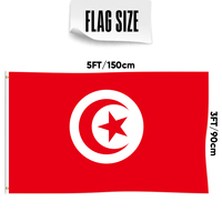 Vente en gros 3x5ft Tunisie drapeaux 68D/100D polyester Personnaliser toutes les nations expédition rapide Fournisseur fiable livraison rapide