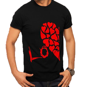 Romantico Cuore di Amore di Stampa Paio di Vestiti per il Giorno di San Valentino Casual di Alta Qualità Super Soft T-Shirt In Cotone per L'amante - Product Image 4