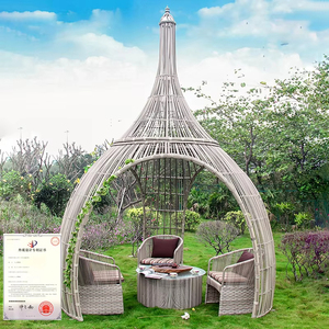 Ngoài Trời Sân Vườn Patio Daybed PE Nhựa Mây Sunbed <span class=keywords><strong>Lounger</strong></span> Phong Cách Wicker Thiết Lập Sang Trọng Đồ Nội Thất Sân Vườn - Product Image 2