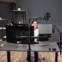 Support de bureau pour ordinateur tout-en-un MG, support double écran pour ordinateur portable, support métallique VESA 100x100mm, 13-27 pouces, bras de diffusion en direct pour caméras