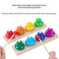 Pretend Play Early Educational Wooden Colorful Music Instrument Toys 8 Notes Music Bells Percussion for 2 4 Years Kids
