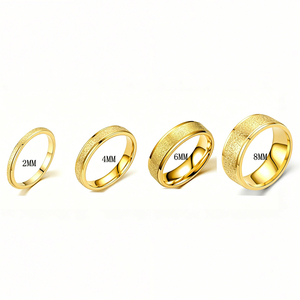 <span class=keywords><strong>Bague</strong></span> en acier inoxydable plaqué or 18 carats pour femme, finition mate, bande unie, bijoux <span class=keywords><strong>de</strong></span> couple empilables anti-ternissement, vente en gros - Product Image 6