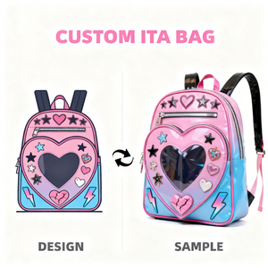 Custom Ita <b>Backpack</b> Diy <b>Pin</b> Display Large Capacity Unisex <b>Backpack</b> Clear Transparent Window With Insert Board Collection Bag - Product Image 1