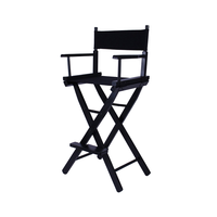 Vente en gros pliable grand fauteuil de bar en bois noir pour salle de sport et bar de plage en plein air pour événements et fauteuil de maquillage professionnel