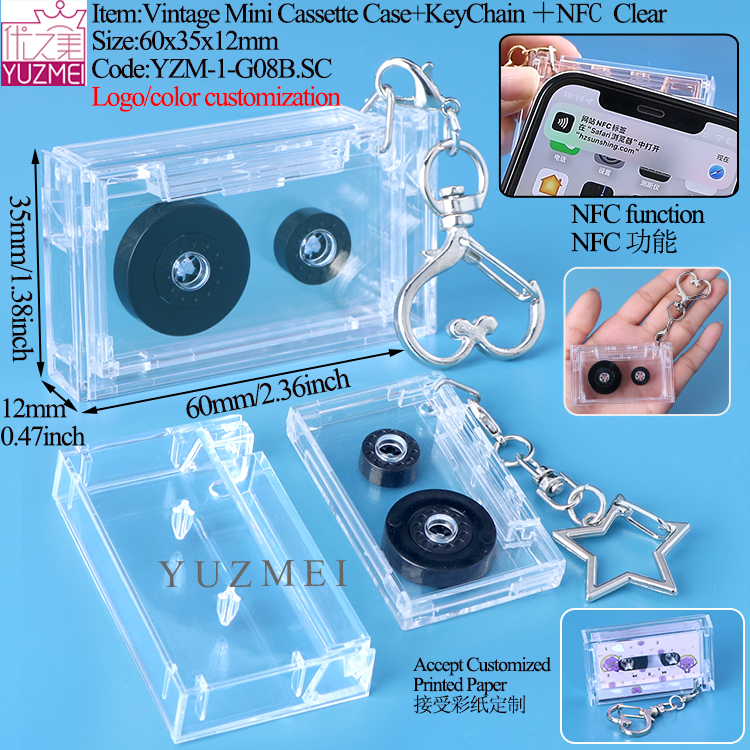 G08B Mini Cassette Case Clear With NFC