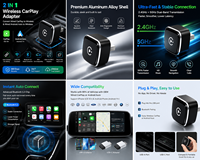 Adaptador Inalámbrico para Auto - Baja Latencia para iPhone/Android, Convierte la Conexión Cableada CarPlay, Dongle para FM Inalámbrico