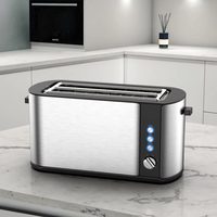 Grille-pain électrique vertical 4 fentes en acier inoxydable avec logo personnalisé, design unique, pour grillades, bagels, gaufres, usage domestique et hôtelier