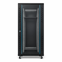 Armoire serveur de centre de données 22U 1200x600x600mm, rack réseau sur pied avec porte vitrée verrouillable et plateau pour ventilateurs