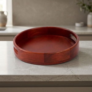 Modern Sustainable Mango Wood Tray with Polished Finish Portable & Flexible <b>for</b> Kitchen Living Room <b>Desk</b> & Wardrobe Tableware - Product Image 2