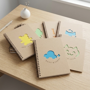 Custom Logo Spiral <strong>A5</strong> 70g Kraft Notebook Eco-Friendly Recycled Paper <strong>Note</strong> <strong>Pads</strong> for Corporate Event Souvenir - Product Image 1