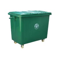 Poubelles métalliques de grande capacité pour l'extérieur, 660L, en tôle galvanisée / en acier inoxydable