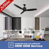 Ventilateur intelligent 1stshine 52 pouces avec commande Wi-Fi et vocale, pales en bois massif, moteur DC, excellent pour la décoration intérieure