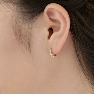 Dylam Delicate Earrings 925 Sterling <b>Silver</b> Rhodium 18K Gold Plated Double Layer 5A Zirconia <b>Clip</b>-on Hoop Earrings - Product Image 3