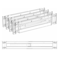 Séparateurs de tiroirs extensibles antidérapants en plastique durable à ressort, écologiques, 4 pièces, 15-21'' (3,2'' de hauteur)