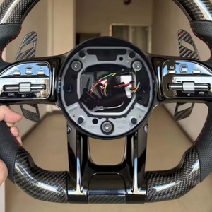 พวงมาลัยรถยนต์คาร์บอนไฟเบอร์สำหรับ Mercedes Benz W167 W205 W213 GT 63 C-Class G-Class GLA <span class=keywords><strong>AMG</strong></span> Style 2018-2023 - Product Image 3