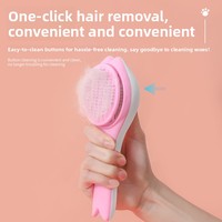 Brosse démêlante manuelle auto-nettoyante en forme de poisson, outil d'élimination des poils en un clic pour chats, chiens et toilettage des animaux de compagnie
