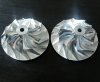 Turbocompresseur OEM personnalisé usiné CNC 5 axes, roue à aubes en acier inoxydable/aluminium de haute précision, surface anodisée/anodisée dure
