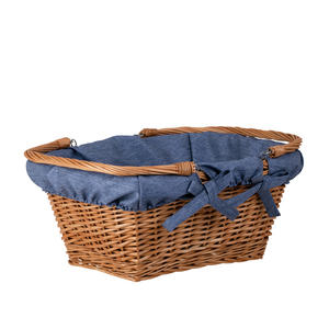 Fábrica de China personalizada comida para el hogar frutas artículos diversos cesta de almacenamiento de mimbre de ratán de plástico con asa - Product Image 4