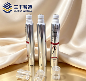 Silver Metallic Squeeze Tube with Roller Ball Applicator Cap for Hair Growth Serum - Product Image 3