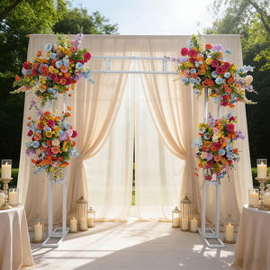 Panel de flores de seda artificial con temática primaveral, fondo floral para bodas, rollo de rosas de seda, decoración de fondo floral. - Product Image 1