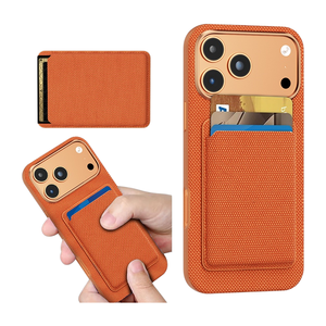 Coque de téléphone tissée technologique Business pour iPhone 17 16 15 14 13 12 Pro Max 17 Air avec porte-cartes magnétique et protection antichoc - Product Image 1
