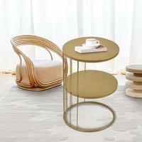 Nouvelle conception de table basse à café et à thé en métal à double étage