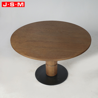 Meubles pour restaurant, table à manger en contreplaqué avec plateau en placage et base en métal