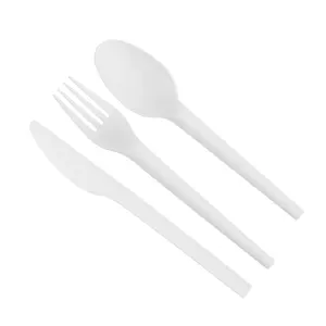 Quanhua Wholesale Customized Logo ECO Cutlery PLA Cutlery Spoon Biodegradable Disposable Cutlery