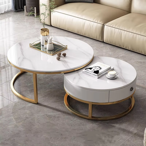 Đá phiến Bàn cà phê thiết lập kết thúc bóng sang trọng lấy cảm hứng từ Hợp thời trang cao cấp Nhà phòng khách Ý Vòng Bàn cà phê - Product Image 5