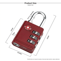 SKY GOOD TSA520 Zinc Alloy Customs Padlock Mechanical Password Lock for Travel Suitcase Backpack and School Locker
