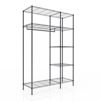Armoire métallique modulable en acier avec étagères multiples et porte-vêtements pour rangement et organisation des vêtements
