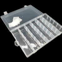Boîte de rangement pour bijoux en PP transparent moulé par injection, 36 compartiments détachables, avec crochet, organisateur multifonction pour accessoires, perles et outils de bricolage