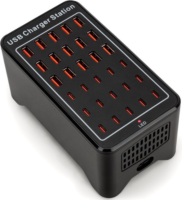 USB C Charging Station for Multiple Devices, 150W 30 Ports USB Charger Block for Ipad Cell Phone, Multiple USB Power Strip