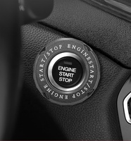 Couvercle de bouton de commutateur de démarrage et d'arrêt de moteur de voiture couvercle de bouton de protection de bouton automatique anneau d'autocollant décoration